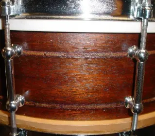 [B]1929 LUDWIG &amp; LUDWIG 5 x 14 MAHOGANY/*”DECORATIVE INLAY FINISH” STANDARD-SENSITIVE