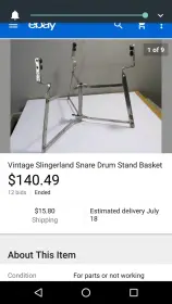 Early 40s Era Slingerland Floor Tom Basket