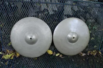 Vintage 1940s A Zildjian 13&quot; Trans Stamp Hi-Hat Cymbals - Paper Thin