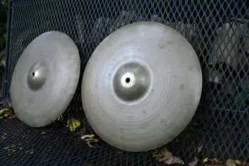Vintage 1940s A Zildjian 13&quot; Trans Stamp Hi-Hat Cymbals - Paper Thin