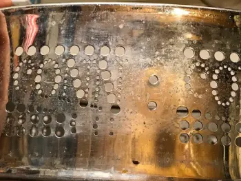 Removing pitting and polishing a 1913ish CG Conn Snare