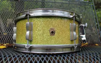 Vintage 1956 WFL Ludwig 13x5.5&quot; Classic Porto-Pak Snare Drum - Faded Green Sparkle