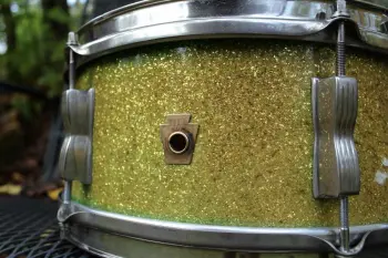 Vintage 1956 WFL Ludwig 13x5.5&quot; Classic Porto-Pak Snare Drum - Faded Green Sparkle