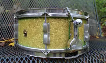 Vintage 1956 WFL Ludwig 13x5.5&quot; Classic Porto-Pak Snare Drum - Faded Green Sparkle