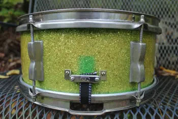 Vintage 1956 WFL Ludwig 13x5.5&quot; Classic Porto-Pak Snare Drum - Faded Green Sparkle