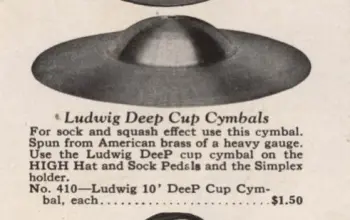 Vintage 1920-1930s Ludwig 10&quot; Deep Cup Brass &quot;Sock&quot; Hi-Hat Cymbal Pair