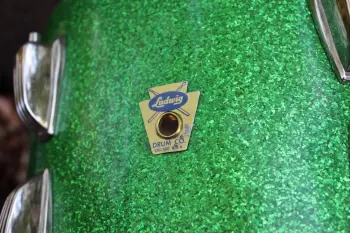 Ludwig 1958 Trans Badge 13x9&quot; Super Classic Green Sparkle Tom Drum