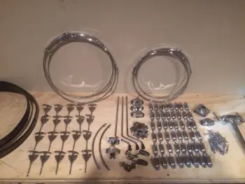 Vintage Ludwig Parts - hoops, lugs, t's, claws, rods, mounts and more