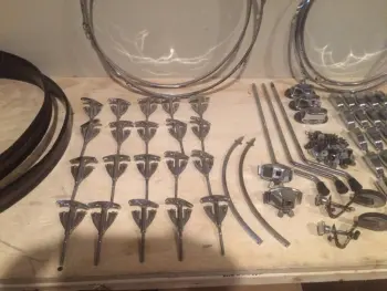 Vintage Ludwig Parts - hoops, lugs, t's, claws, rods, mounts and more