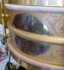 [B]1919-21 LUDWIG &amp; LUDWIG 5 x 14 ENGRAVED/GOLD PLATED TRIUMPHAL MODEL[/B]