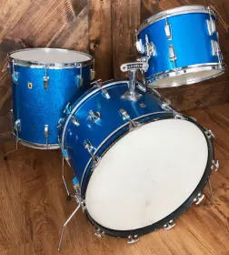FOR SALE: Vintage 1965 Ludwig Super Classic 13/16/22 Drum Set in Blue Sparkle