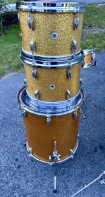 70s Vintage Walberg &amp; Auge Orange Sparkle Kit For Sale With Vintage Hardware and Hi-H