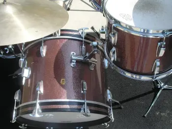'67 Ludwig Burgundy Sparkle Drum Kit W/ Hardware
