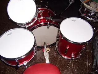 1966 Ludwig Sparkling Red Pearl Club Date Drum Set