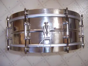 1918-1941 Ludwig Metal Snare with P-338 Strainer Dating Based On Catalogues.