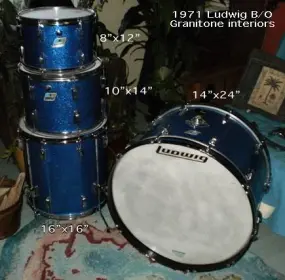 Early 70's Ludwig B/O Rock Kit -Must See!
