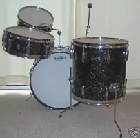 Rogers kit with snare mount on bass drum
