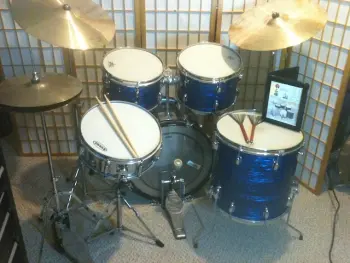 68 Slingerland Blue Agate kit 20,12,13,14f,16f,matchingsnare