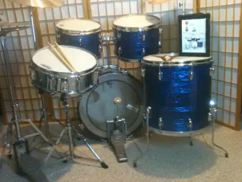 68 Slingerland Blue Agate kit 20,12,13,14f,16f,matchingsnare