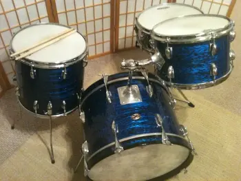 68 Slingerland Blue Agate kit 20,12,13,14f,16f,matchingsnare