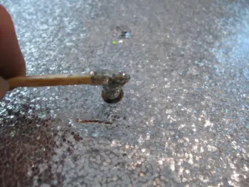 Filling holes with the original sparkle wrap.