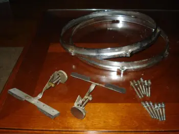 vintage Gretsch Parts! 13&quot; die cast hoops, T-Rods, internal Mufflers
