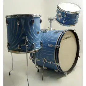 Slingerland Charcoal vs Blue Satin Flame