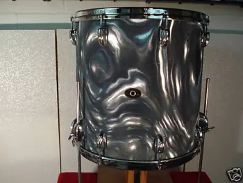 Slingerland Charcoal vs Blue Satin Flame