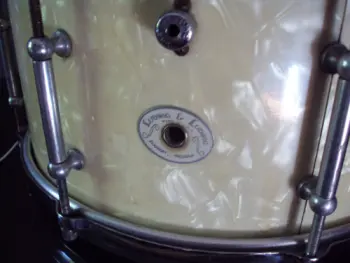 Ludwig &amp; Ludwig 1940 40's snare drum white marine pearl original