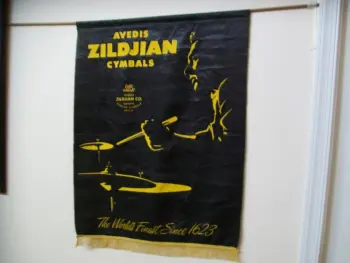 STILL AVAILABLE: vintage BANNERS &amp; SIGNS: ZILDJIAN/ SLINGERLAND/ LUDWIG