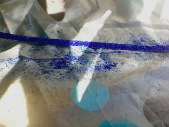 DIY blue sparkle inlay