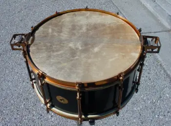 1927-32 LUDWIG &amp; LUDWIG 6.5 x 14 BLACK LACQUER/DeLUXE SUPER-LUDWIG MODEL