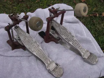 2 Slingerland Red Epic Bass Drum Pedals