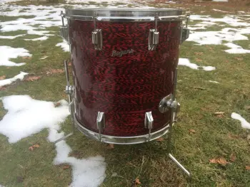 60's Rogers 'Holiday' model 16&quot; x 16&quot; floor tom in original Red Onyx wrap - CLEAN!