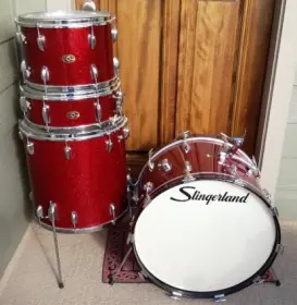 Red Glass Glitter 1966 Slingerland Set
