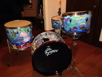 Vintage Star Drums hand painted for Art exhibit