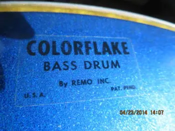 Two 22&quot; Remo Blue Sparkle COLORFLAKE heads