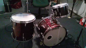 Late '60s Sonor Teardrop 20,12,16 Ruby Pearl