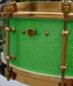 1934 SLINGERLAND 5 x 14 SPARKLING GREEN/ARTGOLD ARTIST MODEL