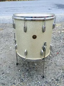 1960s Gretsch Round Badge 16&quot; x 16&quot; floor tom in silver sparkle