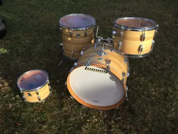 Vintage Ludwig B/O badge 'Butcher Block' 12/13/16/22 4pc drum set w/ soft bags - $799