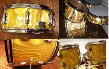 1966 Slingerland Gold Satin Flame Modern Solo
