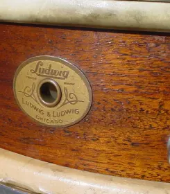 1925-26 LUDWIG &amp; LUDWIG 4 x 14 SOLID MAHOGANY SUPER-LUDWIG DANCE MODEL (cat. #245)