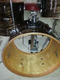 Vintage Olympic Mahogany Duroplastic Complete Drum Kit 1970's