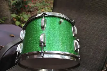 Ludwig 1958 Trans Badge 13x9&quot; Super Classic Green Sparkle Tom Drum