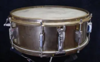 1970s 5 x 14 POLMUZ BRASS/NICKEL PROTOTYPE “IRON CURTAIN” SNARE DRUM